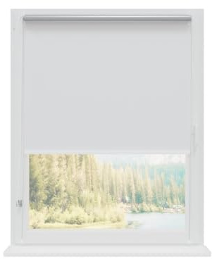 RENA Rollos Für Fenster Ohne Bohren - Thermorollo Verdunklungsrollo - Weiße Kette Verstellbar - Hitzeschutz Sichtschutz - 60 x 150 cm Weiß Silber