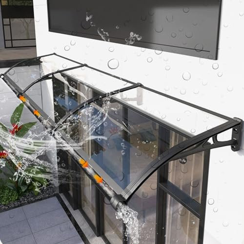 Haustürdach Mit Waschbecken,modern Aluminiumhalterung Pultbogenvordach Hauseingang Überdachung, Draußen Vordach For Haustür,Polycarbonat Pultvordach Überdachung,Regen-,Schnee-, Sonnen-und UV-Schutz. (