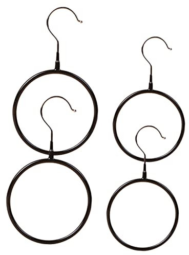 OFFSCH 4stücke Schalbügel Aus Edelstahl Und Runder Ring Gürtelhalter Für Schrank Kleiderschrank Organizer Für Schals Krawatten Und Gürtel Ohne Grate Schlichtes Design Für Zuhause Und Gesc
