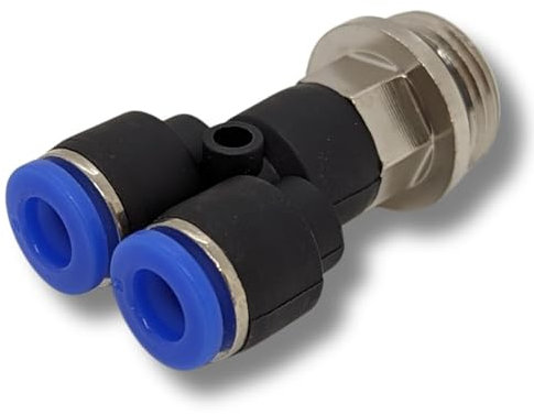 Lumonic 10x I Racor en Y para manguera de PU con rosca exterior I 6mm*3/8inch I Pieza en Y I Push-in I Conector neumático I Distribuidor en Y I Aire comprimido
