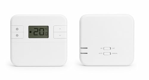 RT310RF+ (Non-Programmable) Wireless White Room Thermostat & Receiver, Compatible With Salus RT310RF (5 Year Warranty) - Hanicks
