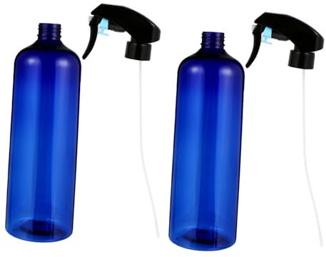 ANDRESLAD 2pcs 500ml Ultra Fine Mist Spray Bottles for Hair Salon and Gardening Use, Blue and Black Round Shoulder Water Spray Pot Set, Household Multipurpose Gardening Watering Sprayer