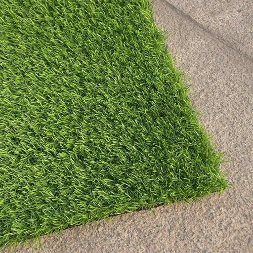 HGOuhK Kunstrasenteppich Outdoor Synthetischer Kunstrasen-Rasen im Freien gefälschte Grasmatte aus Gummi for Garten-Hinterhof-Patio(2x7m(6.56x22.96ft))
