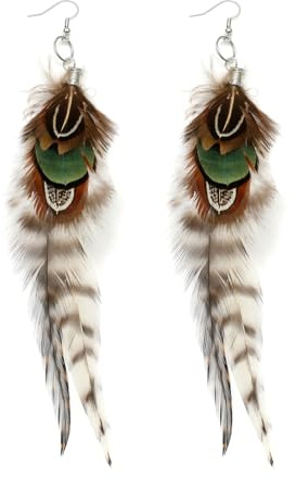 Boucles D'oreilles Plumes, boucles d'oreilles plumes bohèmes, Boucle d'oreille pendante, boucle d'oreille rétro accessoires, Boucle d Oreille Plumes Femme, pour femmes et filles