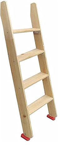 SZITW Échelle de lit superposé pour Camping-Car, échelle de lit superposé en Bois Massif, échelles de lit surélevées antidérapantes avec Crochets et Pieds en Caoutchouc, 1,25 m/1,5 m de Long, Char