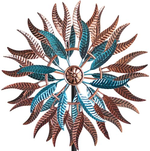 Senflame Large Outdoor Metal Wind Spinner,Two-Way Wind Sculptures,360 Degrees Kinetic Wind Spinners Yard Art Decor for Patio, Lawn & Garden 63 * 13.4 Inches