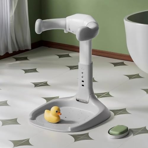 PandaEar Soporte de Ducha para Bebé | Soporte de Baño Ajustable con Asa de Seguridad | Soporte de Ducha Plegable para Recién Nacidos y Niños Pequeños de 6 a 36 Meses con Base Antideslizante
