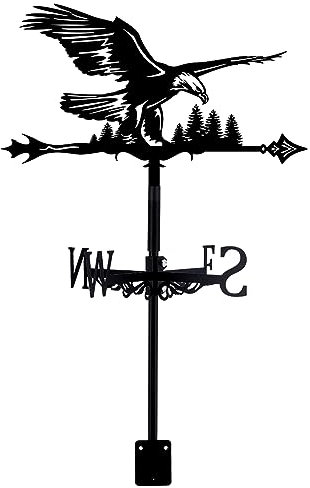 Wetterfahnen Adler Schmiedeeisen Windfahne Tier Dach Wetterfahne Windrichtung Garten Richtungsschild Wetterhahn Outdoor Bauernhaus Dekoration Garten Windmesswerkzeug