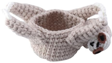 BESPORTBLE Knitted Sloth Pendant Hanging Planter Indoor for Flower Pot Holder Cute Animal Wall Planter Design