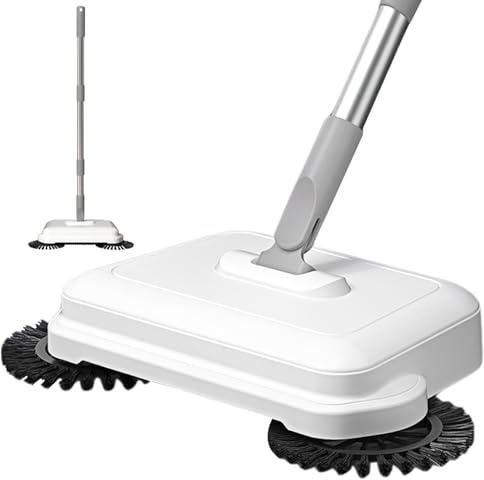 Veesper Sweeper a Spinta a Mano Rotante 360 ° 2 in 1, spazzatrice per Moquette ad Alta efficienza con Manico Lungo per la Pulizia del Vuoto Manuale per la casa e per Ufficio