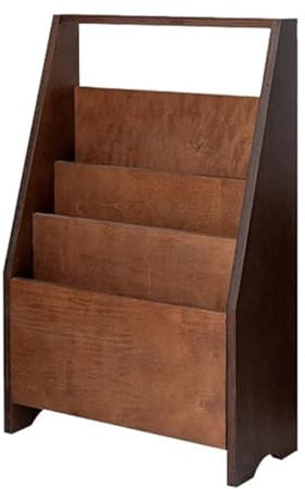 GEK208130 Einfach Broschürenständer, Zeitungsständer, bodenstehender Zeitungsständer, Walnuss-Zeitungsständer, Vintage-Coffee-Shop, kleines Bücherregal, Plattenregal Büro