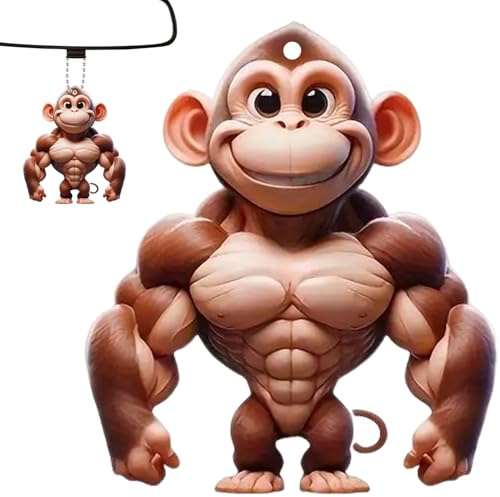 Tiger Auto Spiegel Anhänger - 2D Acryl Tier Auto Ornament für Rückspiegel - Hängende Auto Dekoration für Männer & Frauen Fitness Inspirierte Innenzubehör für Fahrzeuge