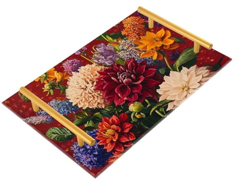 Bandeja decorativa de cocina con asas para cama, joyas, perfumes, servicio de alimentos, charolas para servir