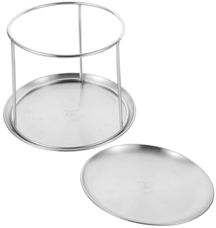 Hohopeti Plateau Inox Double Couche pour Fruits de Mer et Desserts Support Élégant pour Mariage et Buffet Réutilisable pour Gâteaux Fruits Huîtres et Crustacés