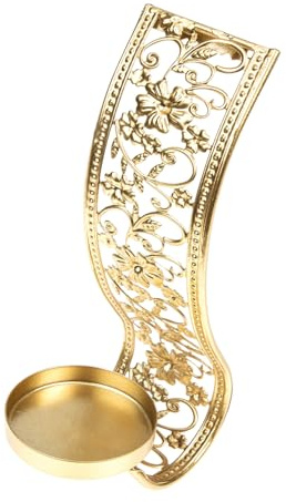 BAZEITFLOW Kreativer mit Dekorativem Effekt aus Metall Wandkerzenhalter und Einzigartigem Design Hängender Kerzenständer in Gold für Zimmer und Partydekoration