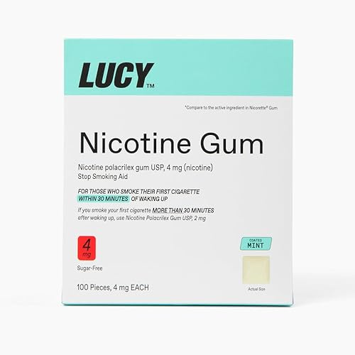 LUCY™ NRT Nicotine Gum, Stop Smoking Aid, Mint Flavor, 4mg 100-Count