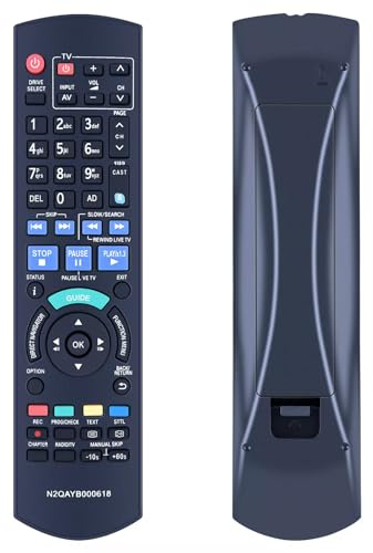 CLVIZCXOM IR6 Remote Control Fit for Panasonic DMR-HW120 HDD DVD Recorder | For N2QAYB000618 N2QAYB000615 Remote Control, for IR6 HDD DVD Recorder, Battery Not Included