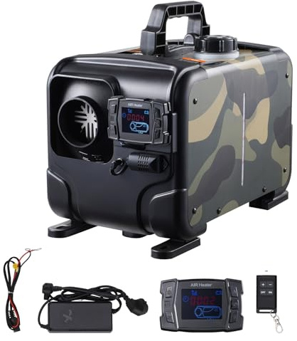Calentador Coche Calentador De Aire Diésel Todo En Uno De 8 KW, 12 V/24 V, con Bluetooth, Alarma De CO, Calentador Diésel Horizontal para Vehículos Recreativos Calentador de Aire Diésel