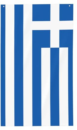 Drapeau grec. Drapeau décoratif d'extérieur 0,9 x 1,5 m, bannière verticale en polyester