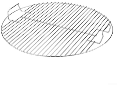 Para parrilla Weber redonda de carbón de 17 pulgadas, rejilla plegable de acero inoxidable con tapa con bisagras para un fácil acceso al combustible, parrilla de cocción de barbacoa de 17.6 pulgadas