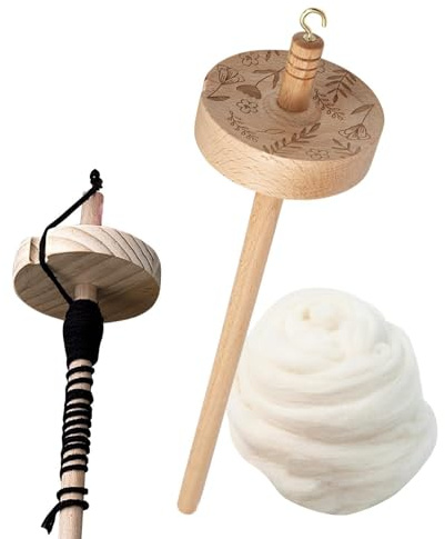 Fallspindel – Top Whorl Garnspindel | Handspindel Aus Holz & Metall, 32