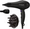 Rowenta Signature Pro CV7840 - Secador de pelo profesional, motor AC de 2200W, función Iónica, 2 Velocidades y 3 Ajustes de temperatura con boquillas concentradoras y difusor, Color Negro