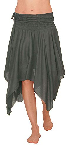 Leucht-Welten Damen Zipfelrock, Bequemes Kleid aus Viskose Grau