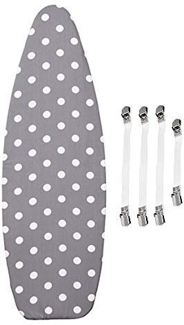 ZJBKX Extra großer Bügelbrettbezug, 160x60cm, Grauer Wellenpunkt, mit 4 Clips
