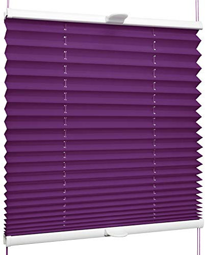 SchattenFreude Klemmfix-Plissee für Fenster | Mit Klemm-Haltern | Ohne Bohren | Violett, Breite: 95cm x Höhe: 130cm