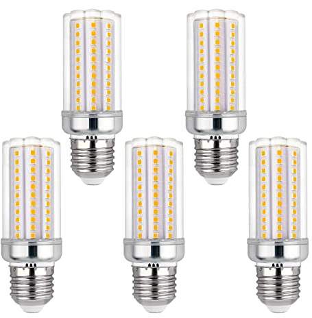 Akynite Bombilla E27 LED 16W Blanco Frío 6000K, 2000 lúmenes, 108 LEDs, CA 230V, equivalente a halógena E27 150W 120W, no regulable, Bombilla LED Maíz Casquillo Gordo Fria para Luz Garaje, pack de 5
