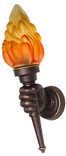 Maodom Pared con Forantorcha Creativa, Luz Mano antorcha Creativa con Llama, Torch Montaje en Pared Classical Flammig Industrielook Wall Light Lámpara