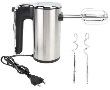 Sbattitore Manuale da 500 W, Sbattitore Elettrico, Sbattitore Elettrico Portatile in Acciaio Inossidabile a 5 Velocità, Sbattitore Elettrico per Torte, Panna, Brownies, Sbattitore da Forno Portatile P