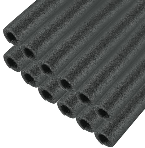 sourcing map 24pcs Pipe Insulation Foam Tube Split Pipe Lagging 25mm(1 Inch) ID 40mm OD 3ft Freeze Protection for Copper Pipe, Black