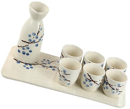 Cabilock Sake Japonés Taza y Botella De Cerámica Diseño Moderno para Aprender Cultura Sake