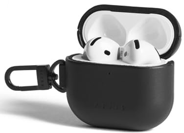 Mujjo Echelon Schutzhülle für AirPods Pro (4. Generation), Schwarz - Hülle - AirPods Cover - Reise