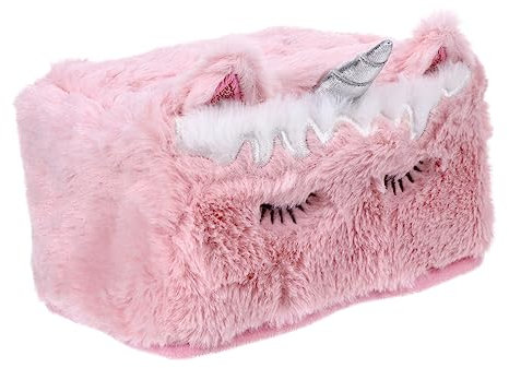 OUNONA Plüsch Taschentuchbox Einhorn Cartoon Design Tissue Halter Für Auto Zuhause Rosa Einhorn Papierbox Mit Weicher Oberfläche