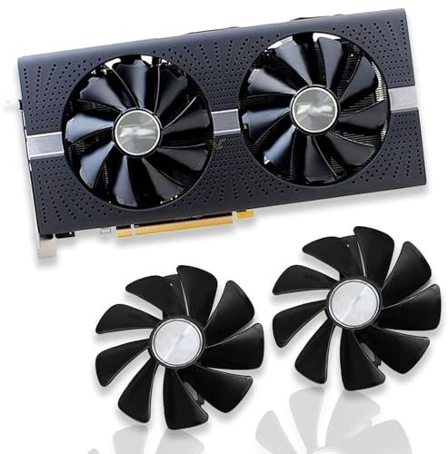 Dotodo CF1015H12D/FDC10U12S9-C - Ventilador de tarjeta gráfica para Sapphire Nitro RX 580, RX 570 y RX 480 VGA (negro, paquete de 2)