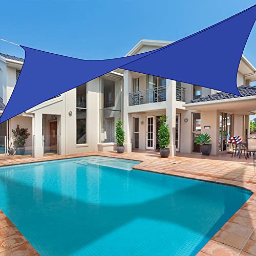 5x5m Rectangular Sun Shade Sail Post Kit - Outdoor Garden Furniture Fixing, Military Blue Canopy, Durable Shade Cloth with Springs for Pergola & Patio