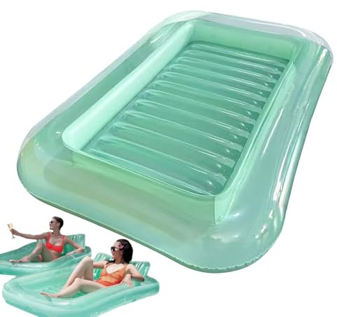 SVCEQZE Schwimminseln Für Erwachsene,Schwimminsel Für Erwachsene Mit Verstellbarer Kopfstütze & Ergonomischer Form - Klappbarer Liegestuhl Mit Verstärkter Sitzfläche Verstellbarer Kopfstütze Für