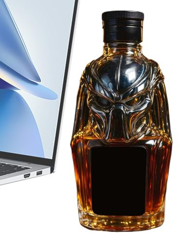 Caraffa per whisky | caraffa in da 300 ml | chiusura ermetica con design 3D contenitore vuoto per bevande, cantine e uso commerciale