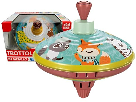 Trottola in Metallo per Bambini Trottola Grande Diametro 15cm Rotante Giocattolo 24+ Mesi Trottola Classica a Pompa Trottole in Lamiera Volano in Latta Spinner Toy Colori Assortiti Colore Casuale (A)