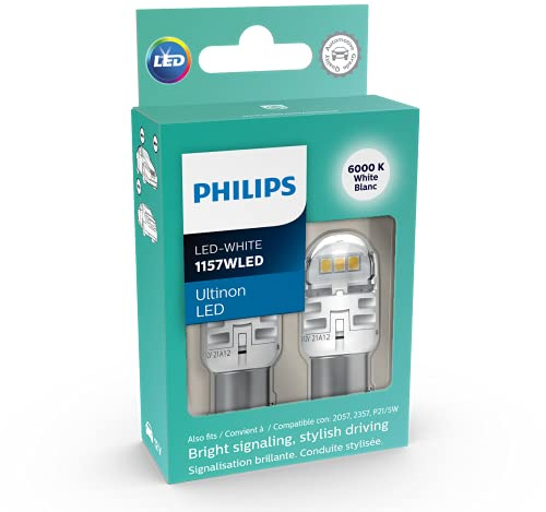Philips 1157WLED Ultinon LED (White), 2 Pack