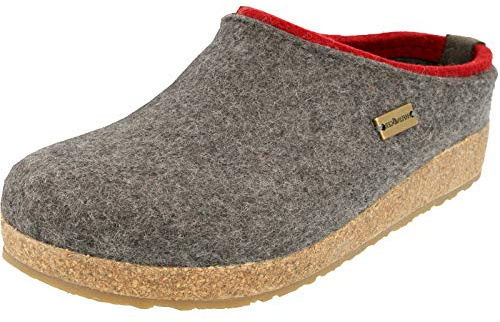 HAFLINGER Grizzly Kris Felt Slippers Felt Clog, charcoal, 8.5 Women