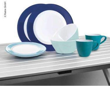Vaisselle en mélamine Harmonie 16 pièces pour 4 personnes, tons bleus harmonieux, vaisselle de camping (9329917183)