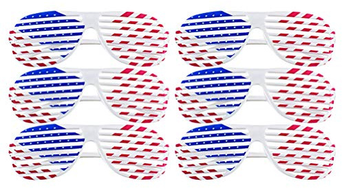 PRETYZOOM American Flags 6pcs Party Shutters Glasses American Flag Party Eyeglasses Glasses Party Props for Independence Day Make Up Head Band