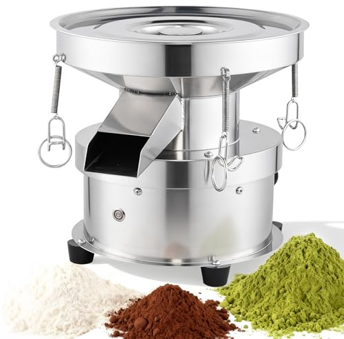 YUCHENGTECH Tamis Vibrant Électrique 30cm Tamis à Farine Électrique Tamis Vibrant Automatique Tamis Vibrant en Acier Inoxydable pour Le Tamisage pour Poudres/Granulés 1350rpm 50W (sans tamis)