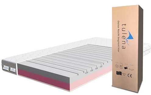 TULENA NOX Komfortschaum Matratze 100x200 H2 + H3 Medium Basic 16 cm Probeschlafen inkl. Wendematratze Antibakterieller Bezug mit Reißverschluss