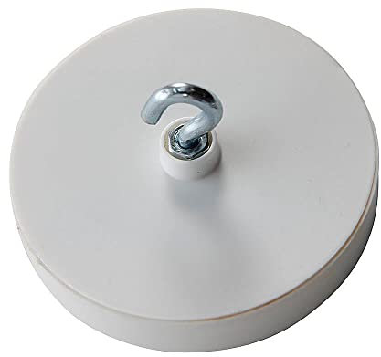 Deckenmagnet Powermagnet Magnet-Hacken Türhaken weiß 5,7 cm 28 kg Tragelast