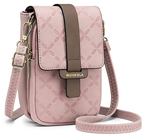 MUIIKOLA Handytasche zum Umhängen，RFID-Blockierung große Kapazität Handy Umhängetasche Damen Leder，Handytasche mit Geldbörse zum Umhängen，umhängetasche damen Breiter Gurt abnehmbarer Schultergur