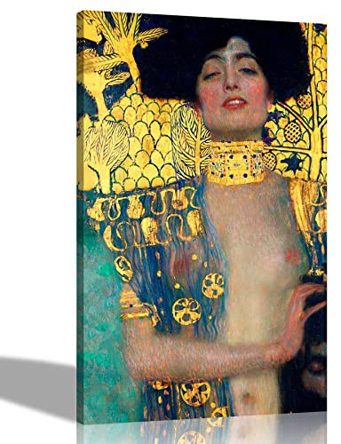Judith I von Gustav Klimt Leinwanddruck, Wanddekoration, Ölgemälde, Reproduktion, Heimbüro, Wandkunst, Bilder, 40 x 60 cm
